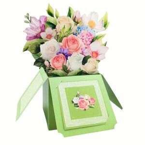 3D Pop-Up Greeting Card Roses Flower Birthday Thank You Mother All Occasion
